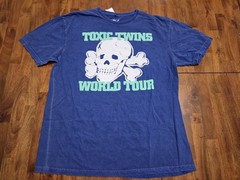 NWT Aerosmith Toxic Twins World Tour T-Shirt Royal Blue Skull Graphic Size Large
