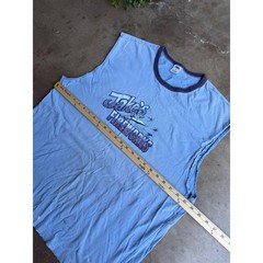 Old Navy Jakes Fireworks Vintage Y2K Ringer Tank Top Blue Distressed Mens XL