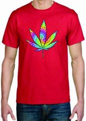 Adult DryBlend® T-Shirt – ( TIE DYED LEAF – PRIDE / WEED / 420)