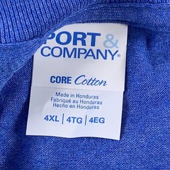 Port & Company Core Cotton Men’s 4XL Blue Heather Short Sleeve Crew Neck Tee New