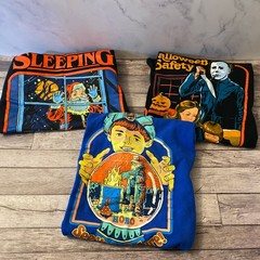 Lot Of 3 Horror T Shirt Size Med Steven Rhodes & Halloween Hobo Scary Santa