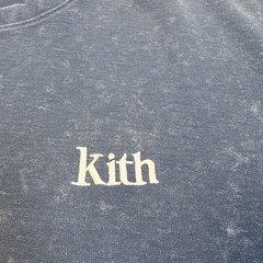 Kith Shirt Mens Large Blue Logo Graphic Tee Mineral Wash Cotton Crewneck