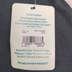 Tommy John Cool Cotton Crew Neck 2.0 Short Sleeve Tee Men’s Size Large C5