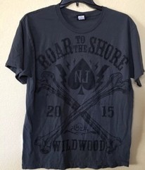 Wildwood NJ Roar to the Shore 2015 motorcycle Biker Rally t shirt Size L