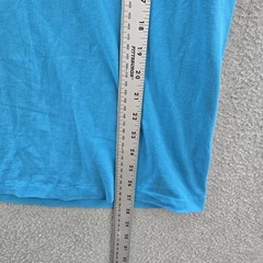 VINTAGE Hanes Men Shirt L Blue Heavyweight 50/50 Single Stitch 90s USA