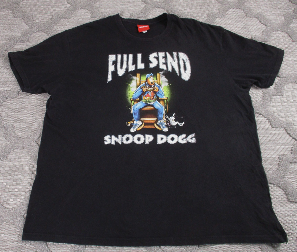 Full Send Snoop Dogg Shirt Mens XXXL Black Death Row Hip Hop Rap