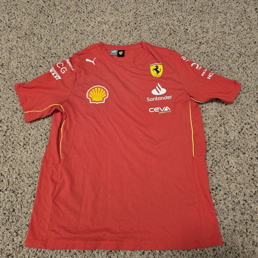 Ferrari Race MCS Tee Puma Rosso Corsa Red Ferrari Official Product Tag Large
