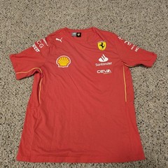 Ferrari Race MCS Tee Puma Rosso Corsa Red Ferrari Official Product Tag Large