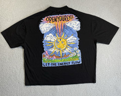 Asos Graphic Print T-Shirt Mens L Oversized Black “Open Yorur Eyes” Streetwear
