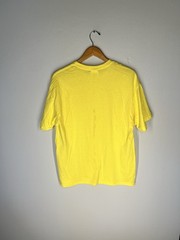 Hanes Heavyweight 50/50 Blank T-Shirt L Yellow Y2K Vintage Made in El Salvador