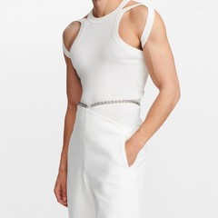 Slim Fit Knitted Tank Top Men’s Elastic Base Coat Sexy Tight Sleeveless T-Shirt