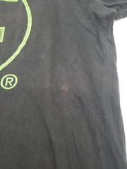 YF Gildan T-shirt Mens large Black Yellow Logo#2385