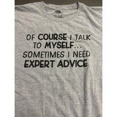 Ann Arbor T-Shirt Co Gray Funny Graphic Tee Expert Advice Mens XL