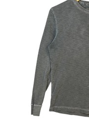 Lucky Brand Slub Thermal Shirt Mens M Gray Waffle Knit Long Sleeve Crewneck