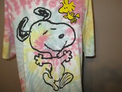 LOVE TRIBE SNOOPY WOODSTOCK GRAPHIC TIE DYE 100% COTTON T SHIRT XL FREE SHIPPING
