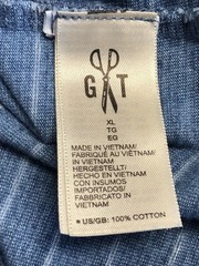 Goodthreads Shirt Mens XL Blue Stripe V-Neck Pocket Tee Jersey Cotton Casual