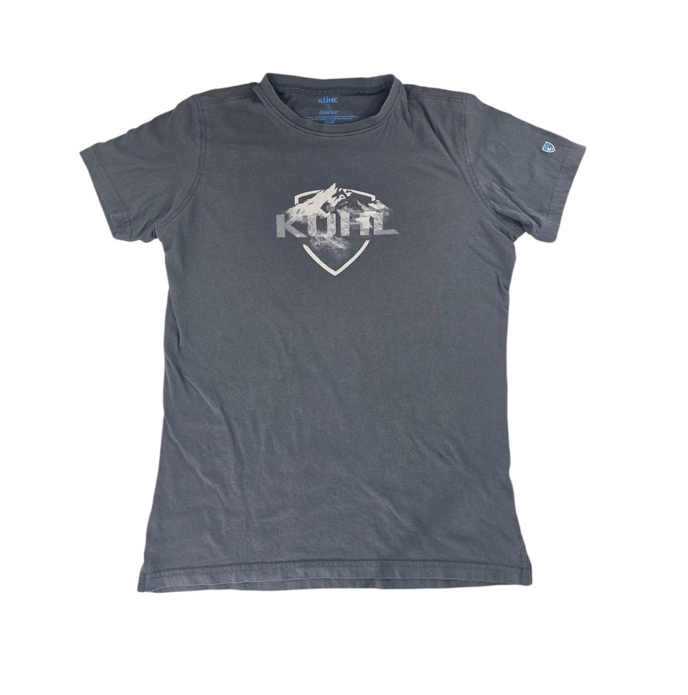 Kuhl Wildfibre T-Shirt Mens S Gray Organic Cotton Graphic Tee Mountain Logo SS