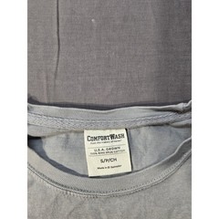 ComfortWash Hanes Long Sleeve Octopus Graphic Tee Gray Cotton Small
