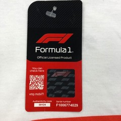 Formula 1 F1 Racing Graphic T-Shirt Mens Large White Red Logo Hybrid Apparel NEW