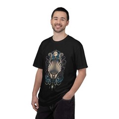 Gothic Beach Lyre Kraken Shell T-Shirt Graphic