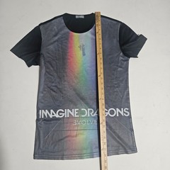 Imagine Dragons Evolve Tour Shirt Rose Memery Graphic Tee Black Rainbow Mens M