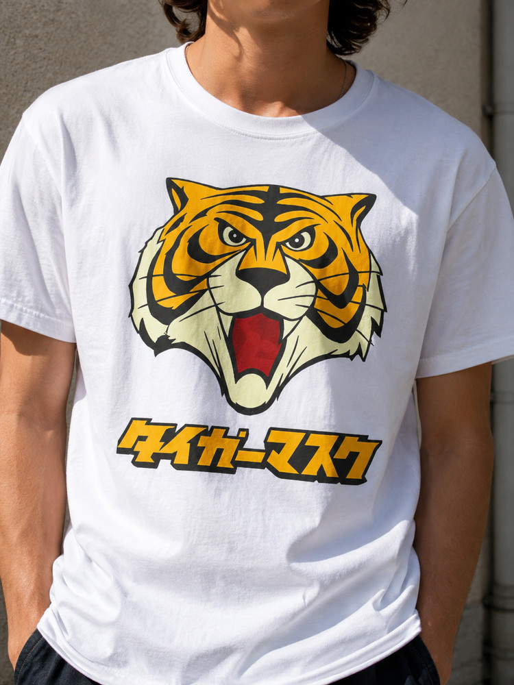 Men’s Tiger Japanese Style Unisex T-Shirt 100% Cotton Black White Streetwear