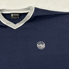 Vintage Gear For Sports Rising Son Embroidered Navy Blue Longsleeve Shirt Men XL