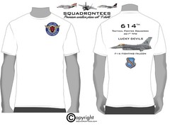 614th TFS F-16 Squadron T-Shirt D3, USAF Licensed Item