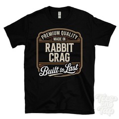 MADE IN RABBIT CRAG PREMIUM QUALITY BUILT TO LAST T-SHIRT rochester england