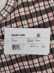Helmut Lang Logo OS Tee Mini Digital Check Red Men’s Size Large New