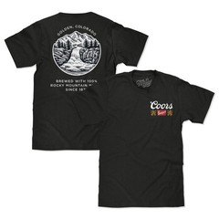 Coors Banquet Golden Colorado Left Chest Front and Back Beer Mens T Shirt