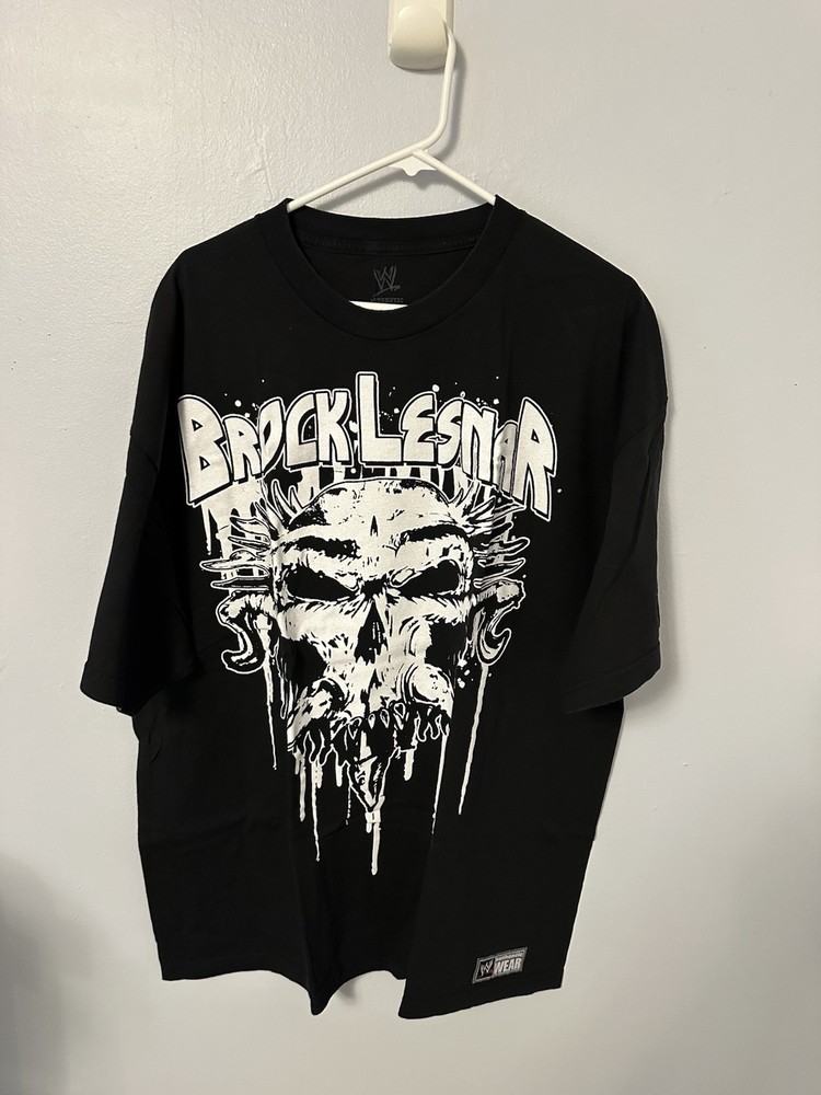 WWE Brock Lesnar Black Graphic Logo T-Shirt Men’s 2XL Short Sleeve Crew Neck