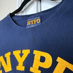 Y2K NYPD Graphic T-Shirt Mens Medium Navy Blue Police Department NYC Vintage