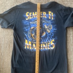 United States Marines Gildan T-Shirt Short Sleeve Navy Blue Size L