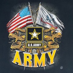 US ARMY Mens Black American Flag Graphic T-Shirt 2XL US Army Licensed Logo