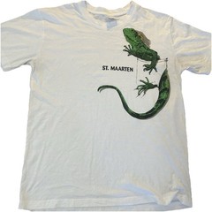 Iguana St. Maarten Stanley Michael Lizard Graphic T Shirt Large Caribbean Ts