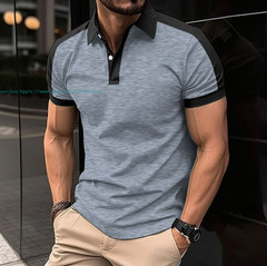 Summer Men’s Casual Shirts Short Sleeve Classic Button T-Shirt Fashion Golf Tops