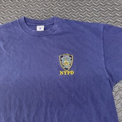 Delta NYPD T-Shirt Mens 2XL Navy Blue Embroidered Police Shield SS VTG