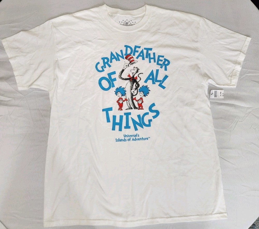 Universal Studios IoA Cat In Hat “Grandfather of All Things” T-Shirt Size XL NWT