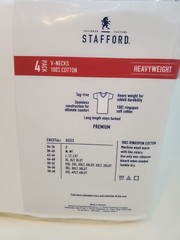 XXL Stafford T Shirts Heavyweight 100% Cotton V Necks ( 4-Pack)