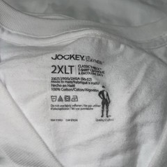 Jockey Or Hanes V-Neck T Shirt 2XLT Pack Of 3 100% Cotton New White Comfort /🎁