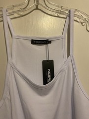 Incerun Men’s Scoop Neck Deep Cut Arms Tank Top White Size Medium Stretch NWOT