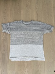 Helmut Lang Two-Tone Heather Gray Short Sleeve Terry Tee Size XL