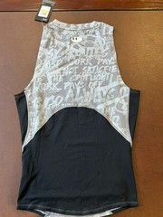 Under Armour Gray Black Smile for the Camera Sleeveless Compression Tank Top M