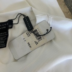 Toscano Men’s Tee White Ribbed Knit Crew Neck Pullover Shirt Size Medium NWT