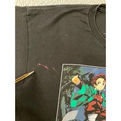 Demon Slayer Graphic T-Shirt Men XL Black Tanjiro Nezuko Anime Tee Goth Emo