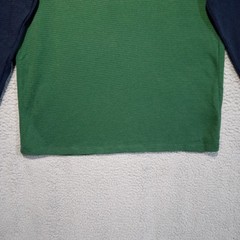 Roebuck Co Shirt Mens Waffle Knit Henley Large Tall Green Color Block Thermal