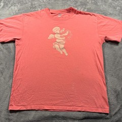 Nike SB T-Shirt Mens Medium Coral Pink Loose Fit Flying Angel Cherub Graphic