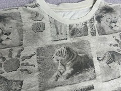 Vtg Big Cats All Over Print T-shirt XL 90s Lion Tiger Cheetah Leopard AOP