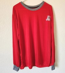 Ecko Unltd T Shirt Mens XL Red Long Sleeve 100% Polyester Jersey Fabric